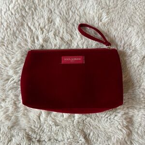 Dolce & Gabbana - Red Velvet Zipper Cosmetic Make Up Pouch